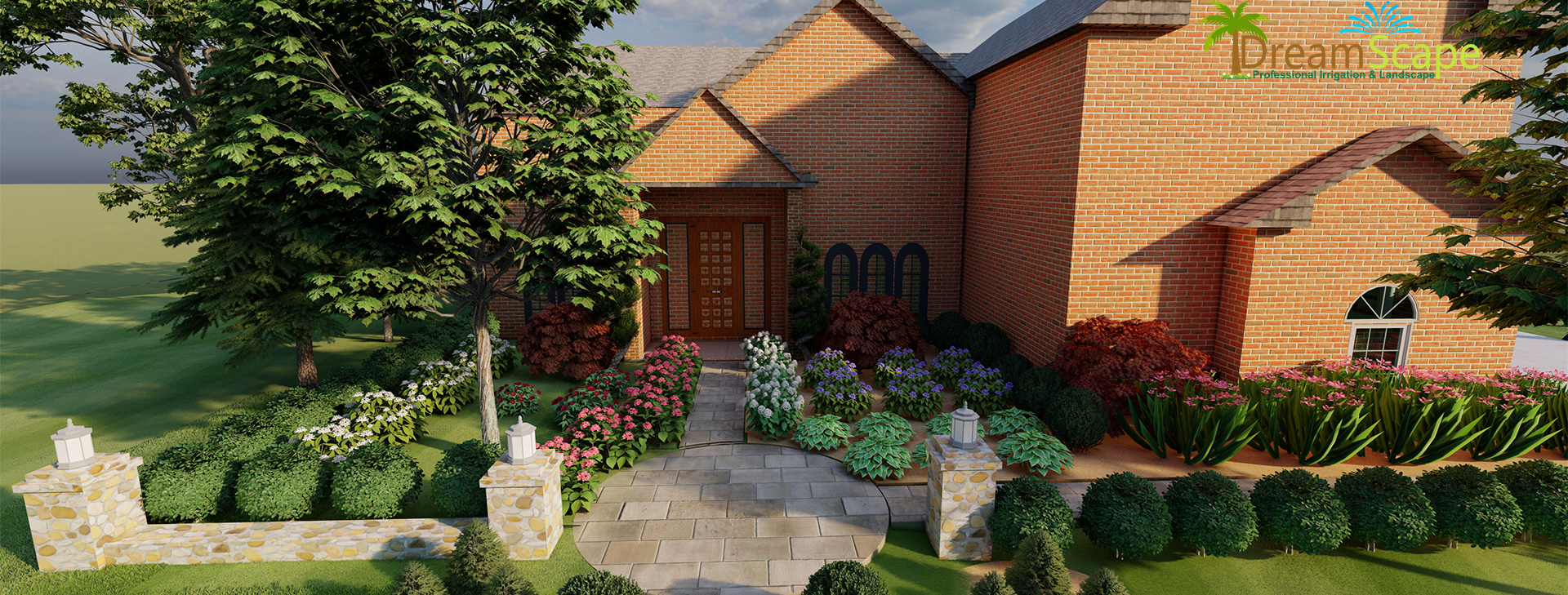 Frontyard Photo Realistic Landscape Design